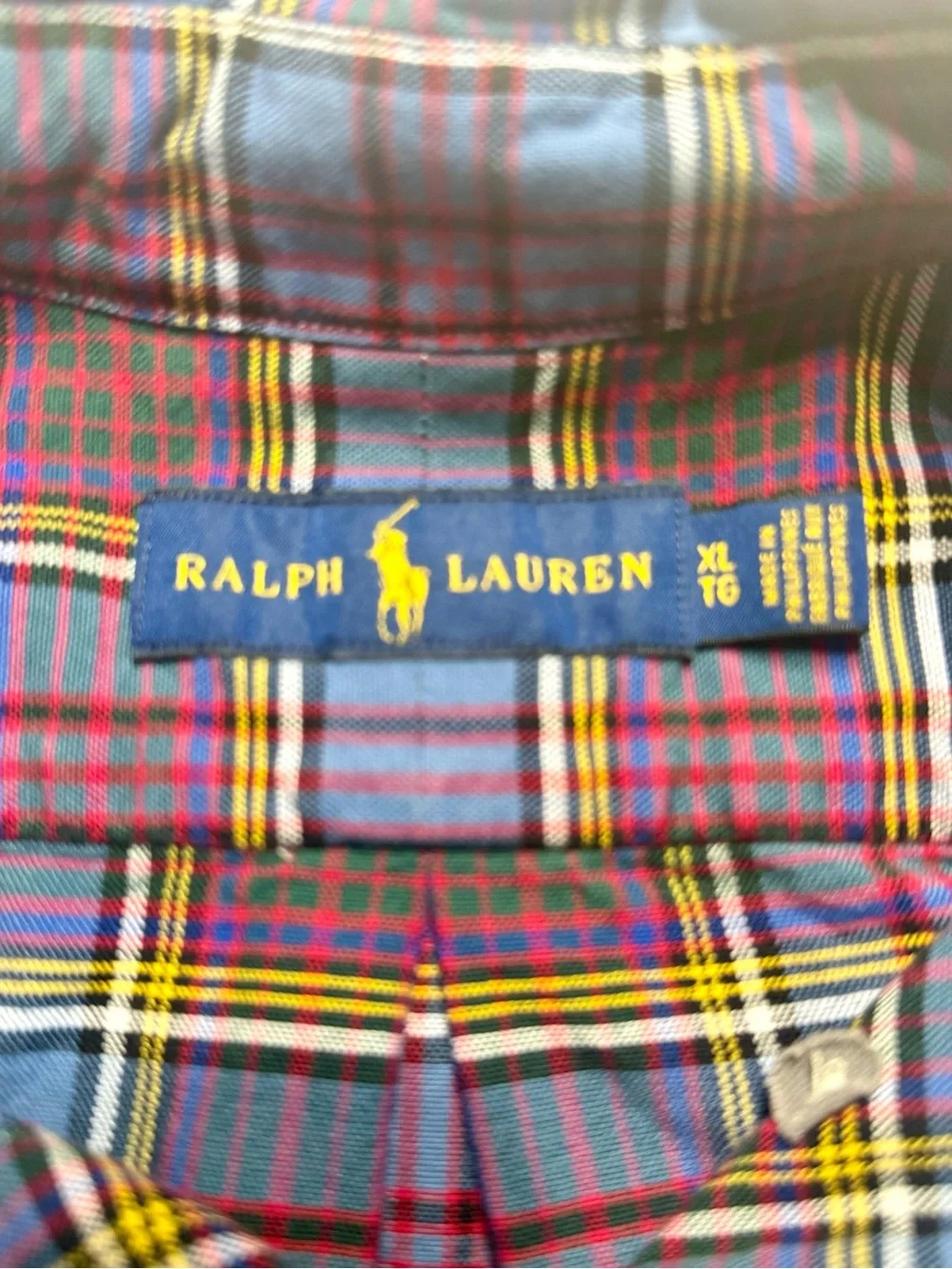 Ralph Lauren Plaid Button-Down Shirt in Burgundy and Blue - Picture 4 of 8